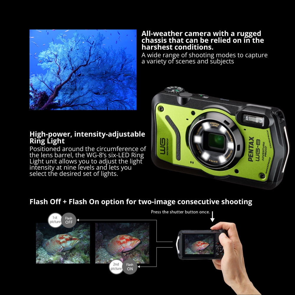 Pentax Ricoh WG-8 All-Weather Camera, Black