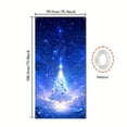 thumbnail image 2 of Christmas Curtain - Blue Starry Sky Xmas Tree Series, Holiday Indoor and Outdoor Door Wall Decoration Banner, Holiday Party Photography Background, 2 of 2