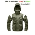thumbnail image 5 of WTOBBY Men's Detachable Long Sleeve Work Jacket, Solid Color Zippered Pocket Design, Outdoor Casual and Hiking Use with Functional Storage Options,Army Green 2XL, 5 of 5
