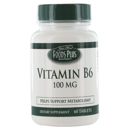 Food Plus vitamine B-6 100 mg comprimés Convertis à l'alimentation d'énergie - 60 Ea