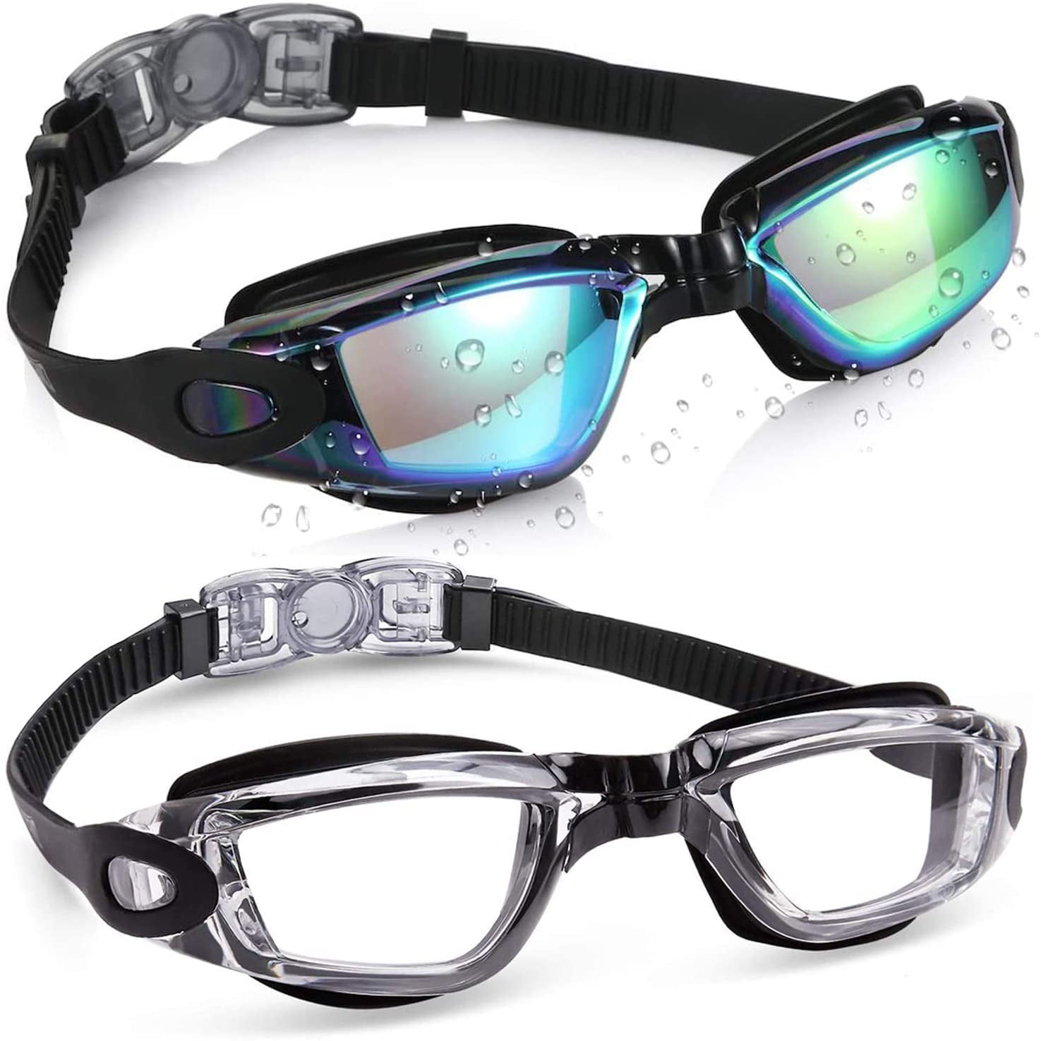 Aegend Swim Goggles Pack of 2 Swimming Goggles No Leaking Anti Fog UV Protectio 