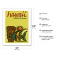 thumbnail image 2 of Hawaii - Tiki and Moorish Idol (Kihi Kihi) Fish - United Air Lines - Vintage Hawaiian Travel Poster by Jebavy c.1967 - Fine Art Matte Paper Print (Unframed) 18x24in, 2 of 4