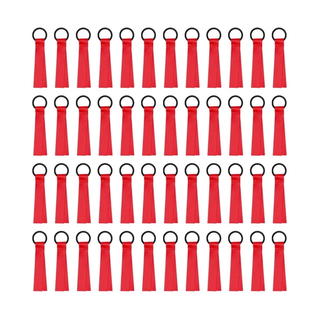 48 piezas de pompones de animadora, etiquetas de nombre, cinta de identificación, pompones de animadora Rojo