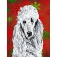 thumbnail image 1 of Carolines Treasures SC9751CHF White Standard Poodle Drapeau de Vacances Flocons de Neige Rouges Toile Taille Maison, 1 of 4