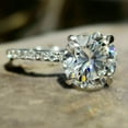 thumbnail image 2 of Solitaire With Accents 3Ct Round Cut Simulated Diamond Women's Engagement Wedding 14K White Gold Plated Silver Ring, 2 of 4