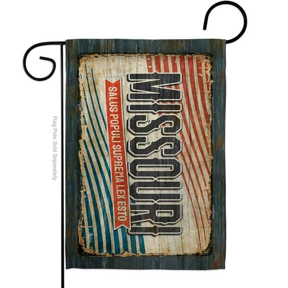 G142970-BO 13 x 18.5 in. Missouri Vintage American State Garden Flag with Double-Sided Horizontal House Decoration Banner Yard Gift
