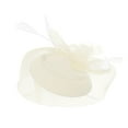thumbnail image 2 of Miorin Under $5 Fascinators Headband, Tea Party Hats for Women, Summer Hair Accessories Veil Headband for Wedding Cocktail Dresses Accessories Beige, 2 of 4
