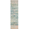 thumbnail image 2 of SAFAVIEH Saffron Candelario Floral Cotton Runner Rug, Turquoise/Peach, 2'3" x 6', 2 of 7