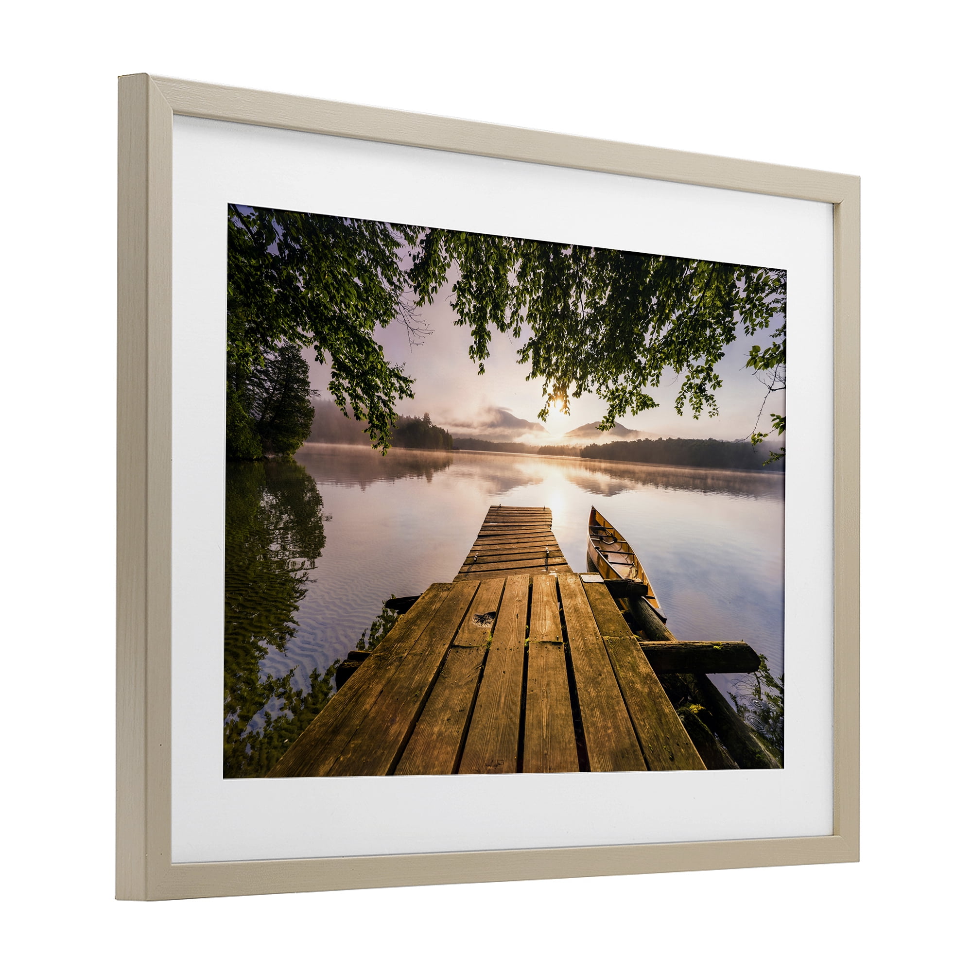 Stupell Industries Misty Morning Light on Lake Birch Framed Print Under Glass, design by Jonathan Zaharek