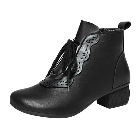 

PMUYBHF Women s Fashion Soft Leather Beef Tendon Soft Bottom Flat Heel Single Shoes Round Toe Folk Custom 33.98