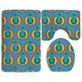 thumbnail image 1 of GOHAO Ethiopia Flag Eat Earth 3 Piece Bathroom Rugs Set Bath Rug Contour Mat and Toilet Lid Cover, 1 of 2