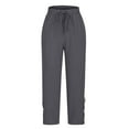 thumbnail image 7 of DPTALR Women's Lightweight Casual Pants,Elastic Waist with Drawstring and Pockets,Gray,Size XXL, 7 of 7
