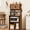 1-Walnut, variant on JEJEGORICH Mid Century Modern Microwave Stand with Storage, 31 x 23 in Kitchen Countertop Organizer with Sliding Door
