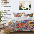 thumbnail image 3 of 3 Piece Boho Flowers Duvet Cover Set Twin Size, Microfiber Comforter/Quilt Cover with Corner Ties and 2 Pillowcases, Bohemia Ethnic Floral Colorful Floral All Season Soft Bedding with Zipper Closure, 3 of 8
