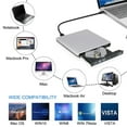 thumbnail image 6 of AUBEAMTO Aluminum External Blu Ray CD DVD Drive 3D, USB 3.0 and Type USB C Bluray DVD CD RW Row Burner Player Compatible for MacBook OS Windows 7 8 10 PC iMac, Silver, 6 of 8