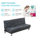 thumbnail image 7 of Blue Leaf Armless Sofa Cover (190-210Cm), Folding Sofa Bed Cover Solid Color Futon Armless Slipcover Polyester Elastic Fabric All Inclusive Cover(1X Sofa Cover), 7 of 7