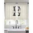 thumbnail image 3 of Letter E Semi Sheer Window Curtains 45 Inches Long, Monogram Words Rod Pocket Voile Silky Chiffon Curtain Light Filtering Drapes for Living Room, Kitchen, Bedroom, 52"x45", 2 Panels, 3 of 9