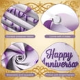 thumbnail image 4 of Purple Theme Happy Anniversary Banner Romantic Anniversary Display Rose Decoration Silk Ribbon Romantic Backdrop for Wedding Anniversary Romantic Party Anniversary Celebration, 4 of 9