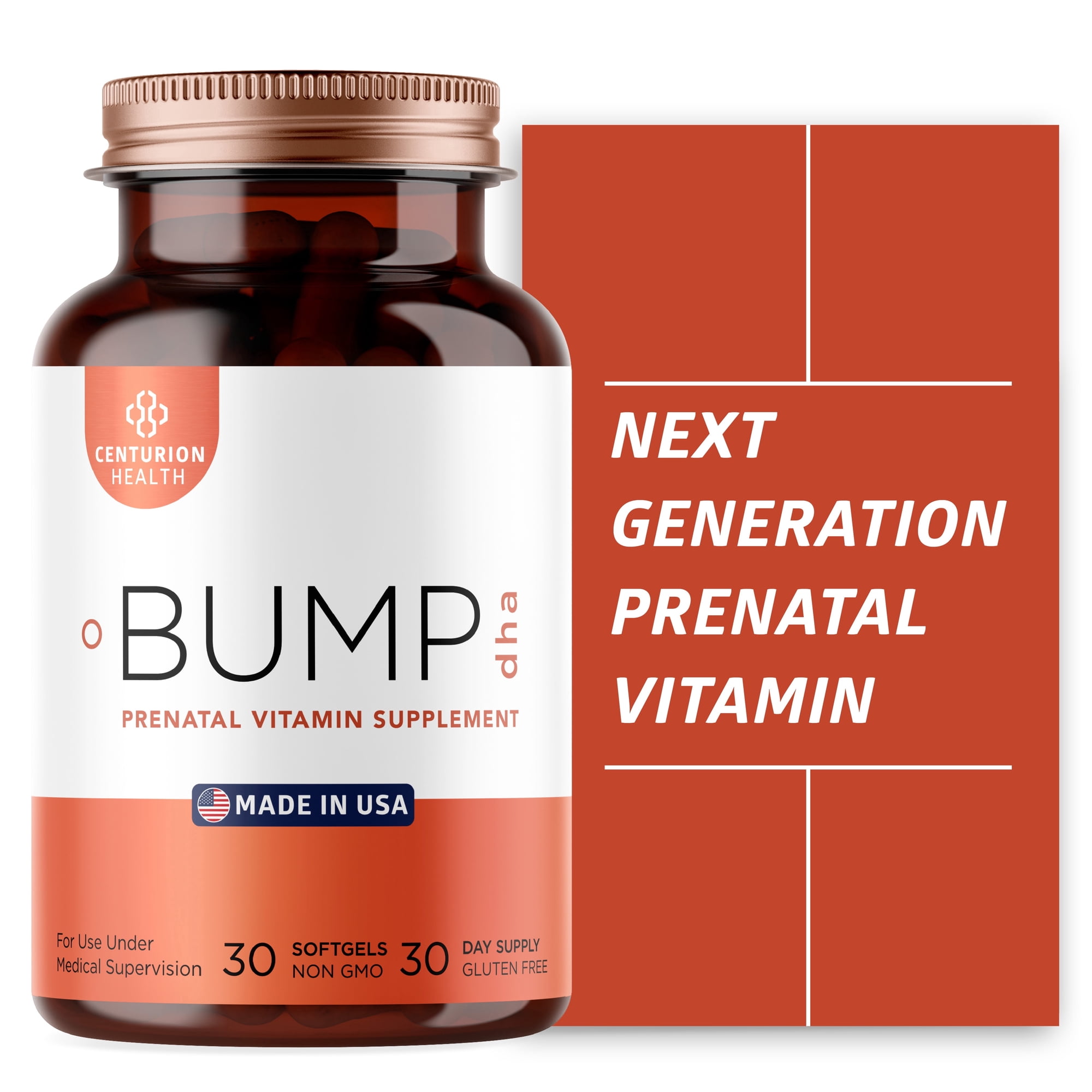 Premium Prenatal Vitamins [10 Powerful Ingredients] with DHA, EPA, Folate and Vitamin B12, All Natural Pregnancy Supplement for Fetal Development and Pregnancy Support, 30 Softgels