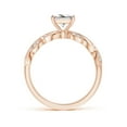 thumbnail image 2 of ANGARA Natural Princess-Cut Diamond Ring with Scrollwork in 14K Rose Gold for Women (Size-5.4mm| Color-H| Clarity-SI2) | April Birthstone, Anniversary, Jewelry Gift for Women | Natural Diamond Ring, 2 of 8