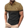 thumbnail image 2 of WAVSUF Lapel polo Shirt for Mens Soft Pique Polos Button T-Shirt Khaki Size 3XL, 2 of 5