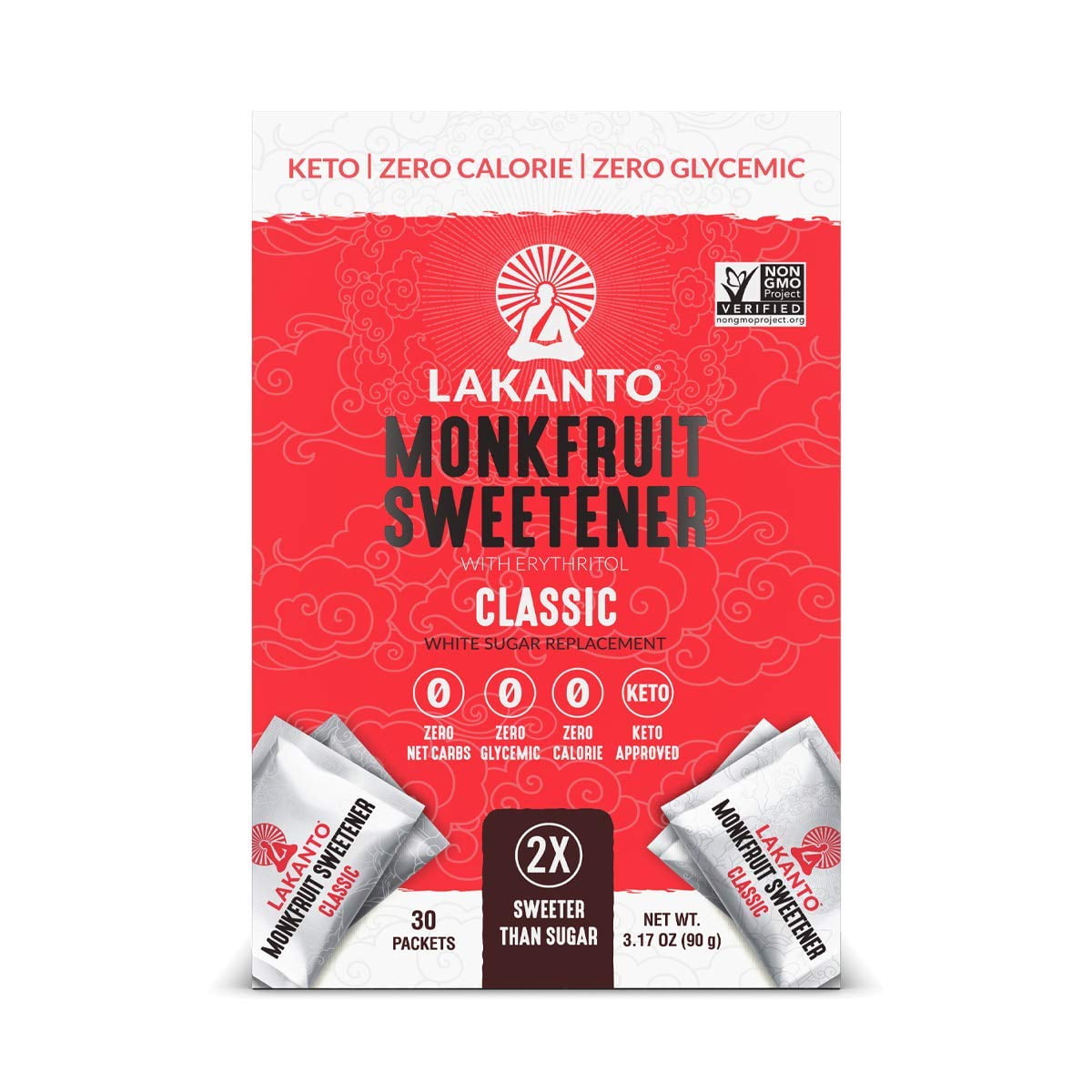 Lakanto Monkfruit Sweetener With Erythritol Classic 3.17 oz Pack of 3