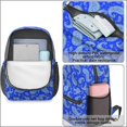 thumbnail image 4 of Paisley and Damask Blue Pattern 17" Waterproof Oxford School Backpacks for Teens, S-Shape Padded Straps, for School, Travel, Hiking, Camping, 4 of 5