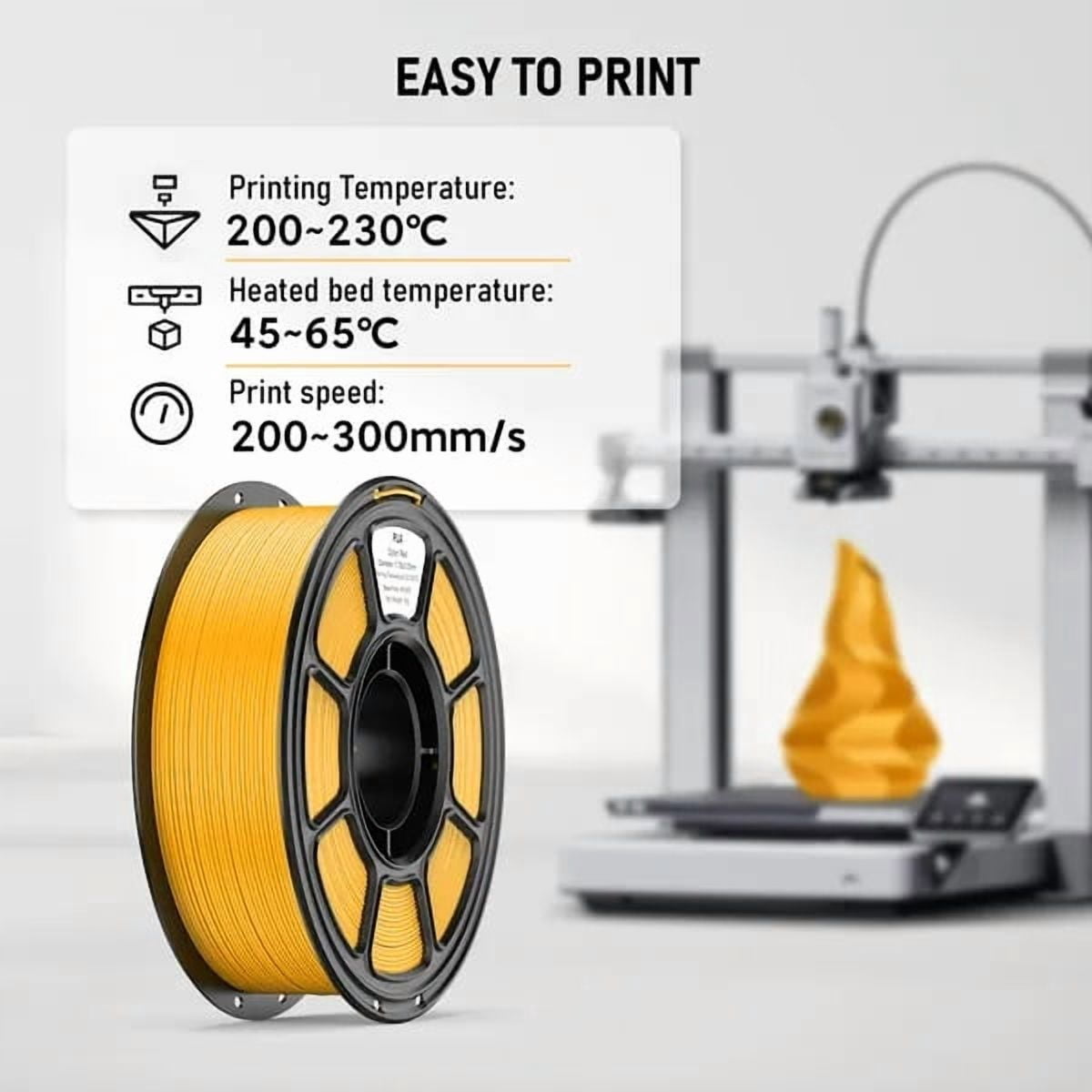Silk PLA 3D Printer Filament 1.75mm, 1.1kg Spool, Glossy Metallic Shiny Finish, Smooth Printing Material for FDM Printers
