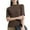 Coffee, variant on OSOLU Solid Color Women Turtleneck Slim Fit Half Elbow Short 3/4 Sleeve T-Shirt Tight Tops Tee Trendy Dailywear