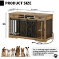 thumbnail image 2 of DWVO Large Dog Crate Furniture TV Stand with Charging Station, 63in Rustic Heavy Duty Metal Wooden Dog Crate and Kennel for Small Medium Large Dogs, 2 of 13