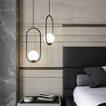 thumbnail image 2 of Bedside Chandelier Bedroom Study Single Chandelier Simple Modern Light Luxury Restaurant Lamp Bar Small Chandelier,Black, 2 of 6