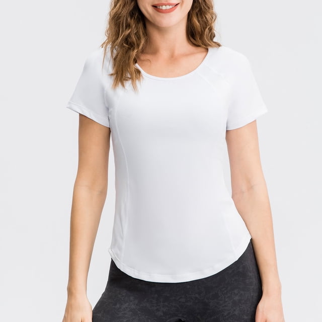 Camiseta de entrenamiento para mujer, malla de empalme, secado rápido, yeacher Camiseta mujer