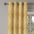 thumbnail image 3 of Ambesonne Damask Grommet Curtain, Classical Flower Design, 50" x 54", Mustard Amber, 3 of 6