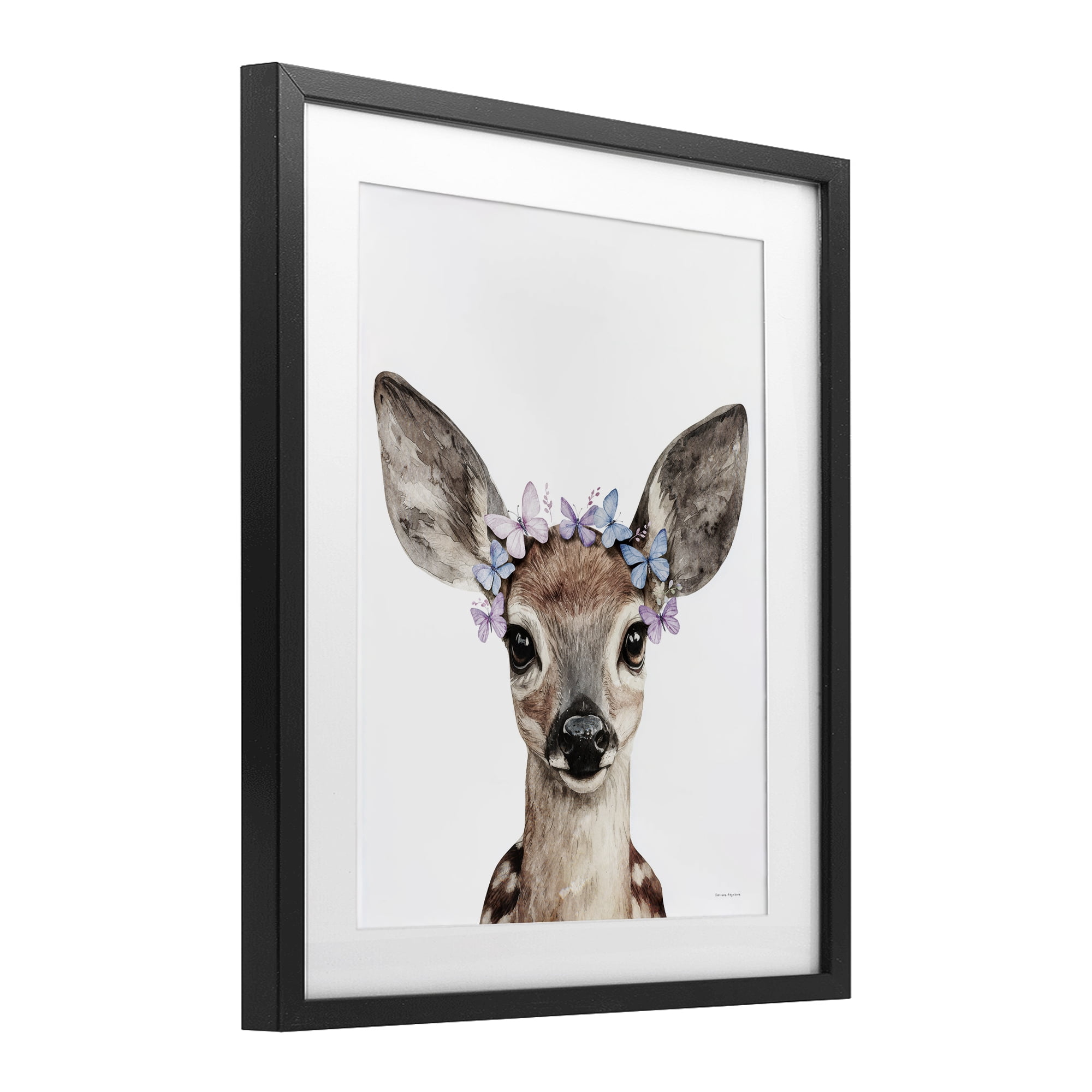 Stupell Industries Fawn & Butterfly Wings Black Framed Print Under Glass, design by Svetlana Aleynikova