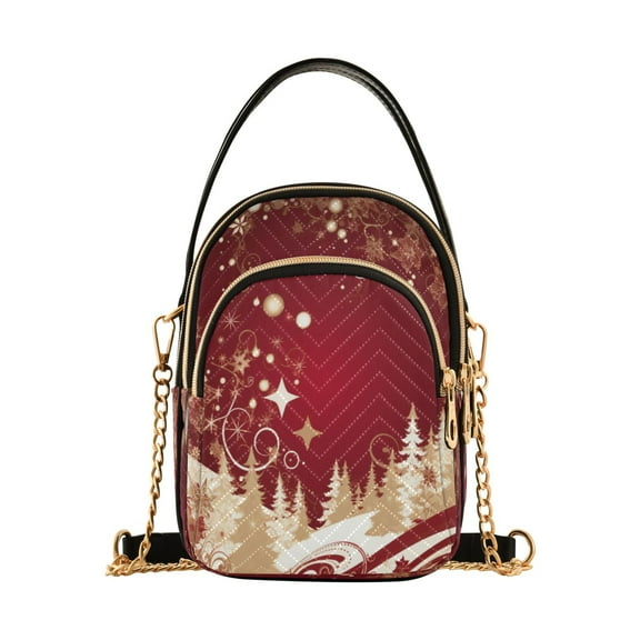ALAZA Chain Crossbody Bags for Women Christmas Trees Shoulder Handbag Phone Purse