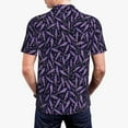 thumbnail image 4 of Daiia Lavender Flowers Pattern Men’s Polo Shirts,Solid Deck Shirt,Classic Fit, Breathable Cotton Polo for Casual and Sport Wear-, 4 of 9