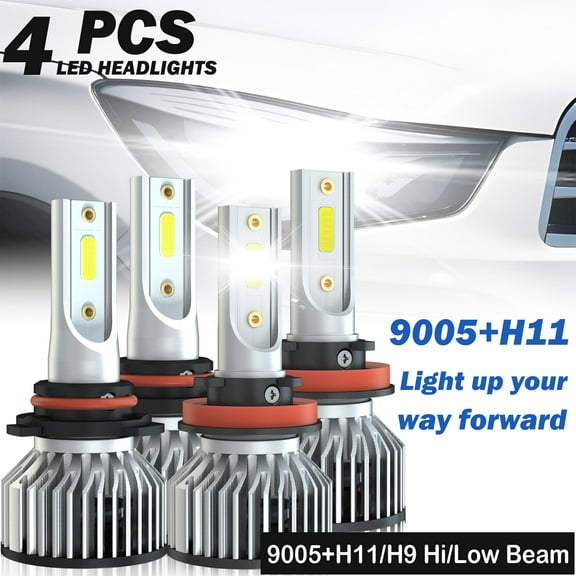For Toyota Sienna 2011 2012 2013 2014 2015 2016 2017 2018 2019 2020 Led Headlight Bulbs 9005 H11 High&Low Beam 500% Brighter than Halogen,Pack of 4