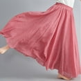 thumbnail image 5 of Riforla Womens Solid Color Half Skirt Elastic Waist A Line Skirt Long Half Skirt Pleated Skirt Girls Pink 85cm, 5 of 7