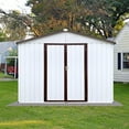 thumbnail image 5 of Garvee Outdoor Metal Garden Shed with Lockable Double Door Metal Garden Sheds with Lockable Double Door for Yard White 8x10 Ft, 5 of 5