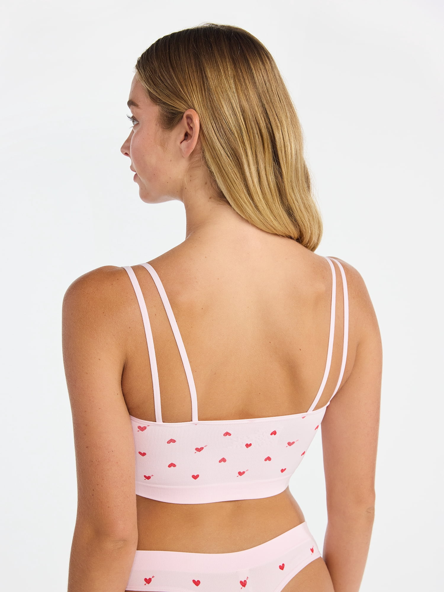 No Boundaries Seamless Cami Bra and Thong Panties Set, 2 Piece, Women's XS-XXXL
