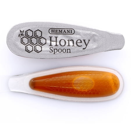 HEMANI Pure Honey Spoon & Turmeric Extract - Natural Sweetener & Stirrer - Individual Single Use - Natural Energy Snack on the Go (10 Spoons Total)