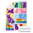 thumbnail image 5 of Cute Cat Blanket Super Soft Flannel Throw Blanket Bedding Cats Gifts for Cat Lover Woman Kids Adults 50"x60", 5 of 8