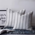 thumbnail image 2 of 16x16 Pillow Covers Set of 2, Striped Grey Square Throw Pillow Covers for Couch/Sofa/Living Room, Farmhouse Line Stripes Classic Decorative Soft Pillowcases for Couch Throw Pillows, 2 of 7