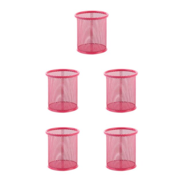 Tholdsy Mesh Metal Pen Holder Pot Smooth Office Fashion Edge Eraser Caddy Organizer Stationery Ruler Holders Desk Table Container Type2 NO2