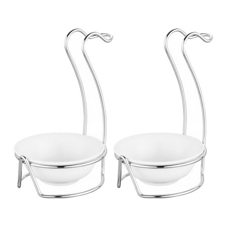 

2 Sets Stainless Steel Soup Spoon Holders Home Restaurant Soup Ladle Racks