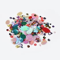50g Plastic Paillette/Sequins Beads Mixed Color 1.4~22x1.4~18.5x0.2~2.2mm Hole: 1.2~1.5mm DIY