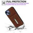 thumbnail image 2 of Compatible for iPhone 14 Plus Wallet Case with Card Slots Holder, Magnetic 2-in-1 Design PU Leather Purse Case, Flip Stand Durable Shockproof Protective Cover for iPhone 14 Plus, Brown, 2 of 11