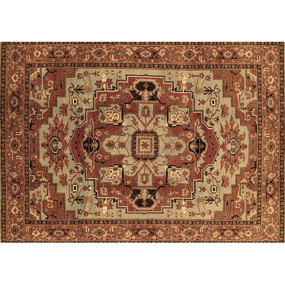 Ahgly Company Indoor Rectangle Oriental Brown Industrial Area Rugs, 7' x 9'