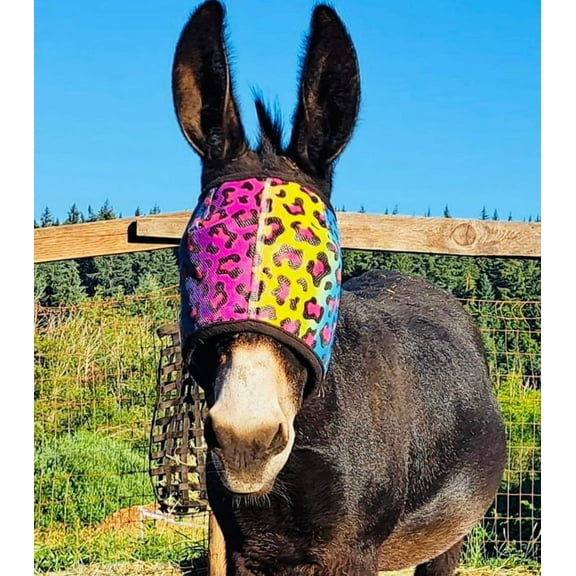 Rainbow Cheetah UV Fly Mask