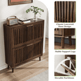 thumbnail image 3 of Algherohein Shoe Storage Cabinet with 2 Flip Drawers,Shoe Cabinet Entryway,Fence Walnut,Large, 3 of 7